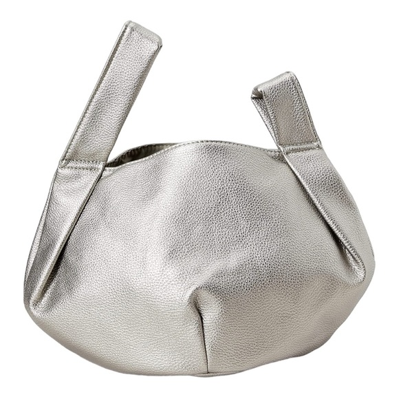 NWT The Drop The Drop Women's Avalon Small Tote Bag Color Metallic Silver - Picture 6 of 13